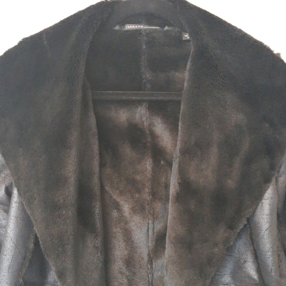 ISDA & CO. Faux fur shearling black coat size s - Picture 7 of 13